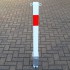 White & Red Removable Bollard & 2 x Chain Eyelets