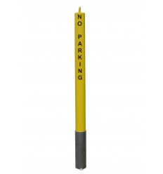 No Parking Logo on a 76 mm Yellow Removable Security Post & Chain Eyelet