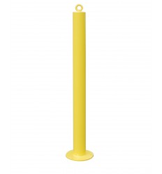 76 mm Diameter Fixed Bolt Down Yellow Bollard with Top Mounted Eyelet
