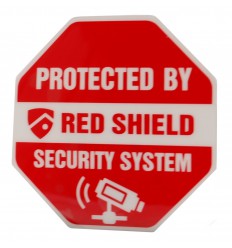 Protected By Red Shield Security System Window Sticker