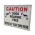 External A4 'Dogs Roaming Free' Warning Sign