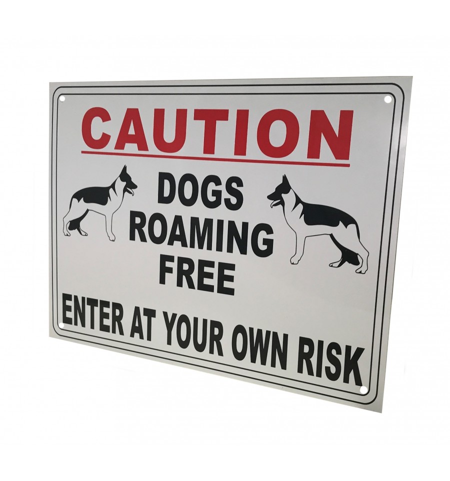 Dogs Roaming Free Sign External Home Security