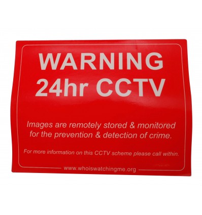 Red CCTV Window Warning Sticker