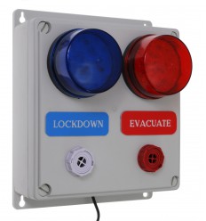 Wireless Lockdown & Evacuate Alarm Siren Control Panel with Adjustable Sirens & Flashing LED's