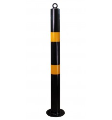 Black & Yellow 76 mm Diameter Bolt Down Steel Bollard (001-2930)