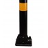 Black & Yellow 76 mm Diameter Fold Down Parking Post. Integral Lock & Chain Eyelet (001-2970 K/D, 001-2980 K/A)