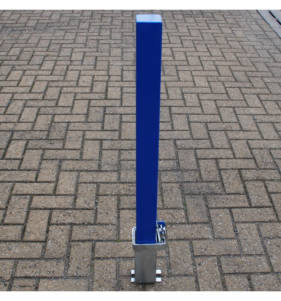 Heavy Duty Blue 100P Security Parking Posts & 2 x Ground Bases