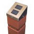 Unique Static Wooden Effect Solar Bollards with Flashing LED's