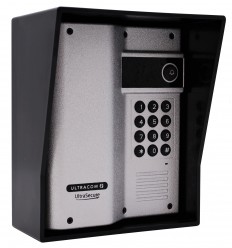 Silver UltraCom Wireless Intercom Caller Station with Keypad & Black Hood