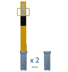140Y H/D Yellow Removable Security Post with Handles & 2 x Bases (001-3980 K/D, 001-3970 K/A)