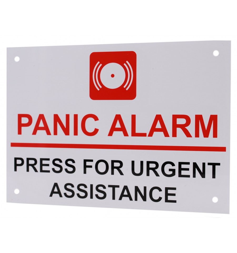 Panic Alarm Warning SignPress for Urgent Assistance