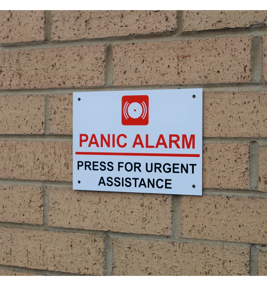 Panic Alarm Warning SignPress for Urgent Assistance