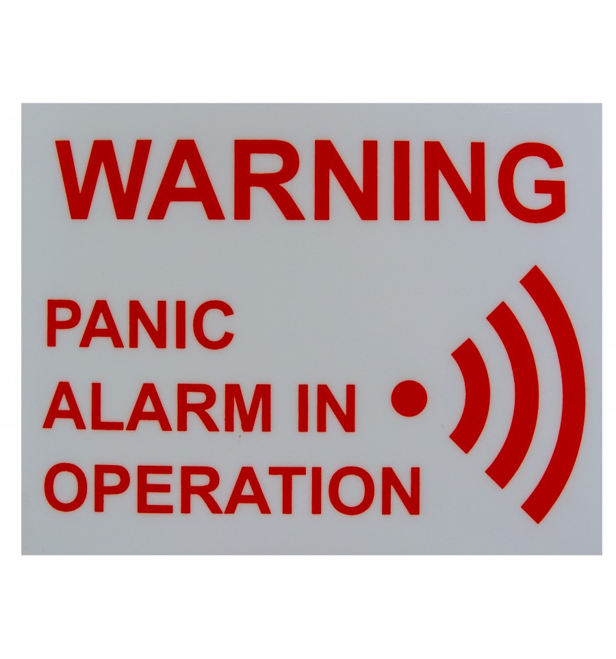 Panic Alarm in Operation Window Sticker Security Sticker Panic