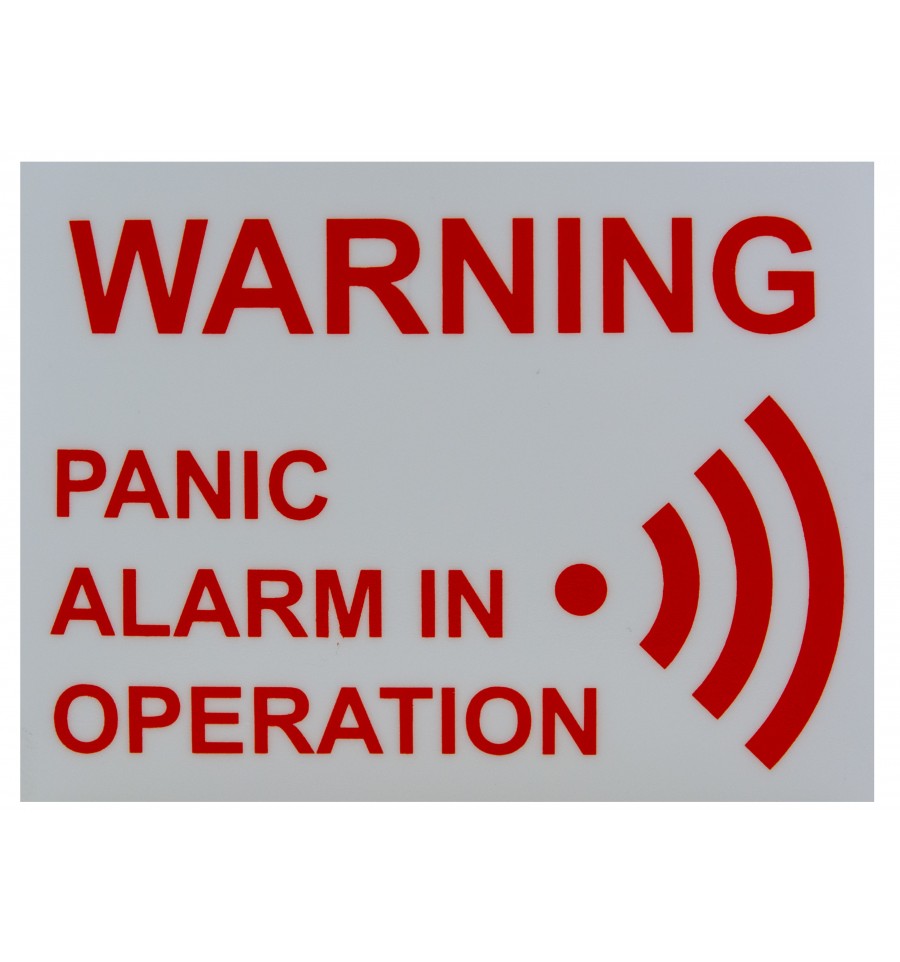 Panic Alarm in Operation Window Sticker Security Sticker Panic