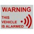'This Vehicle Is Alarmed' Window Sticker