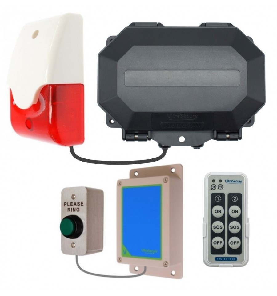 Wireless Commercial Doorbell KitProtect800Siren & Flashing Strobe