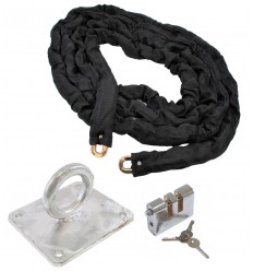 5 metre Chain with Heavy Duty Double Slotted Shackle Lock & Ground Anchor