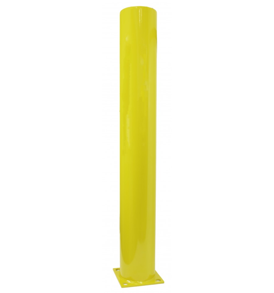 Large Yellow Steel Bolt Down Bollard Ultra Secure Direct