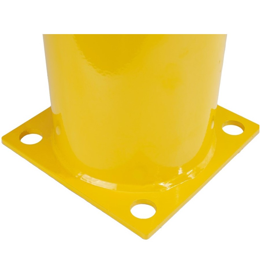 Large Yellow Steel Bolt Down Bollard Ultra Secure Direct