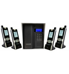 UltraCOM3 - Four Apartment Wireless Intercom - Battery or DC - Black Caller Station & Silver Hood