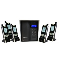 UltraCOM3 - Five Apartment Wireless Intercom - Battery or DC - Black Caller Station & Silver Hood