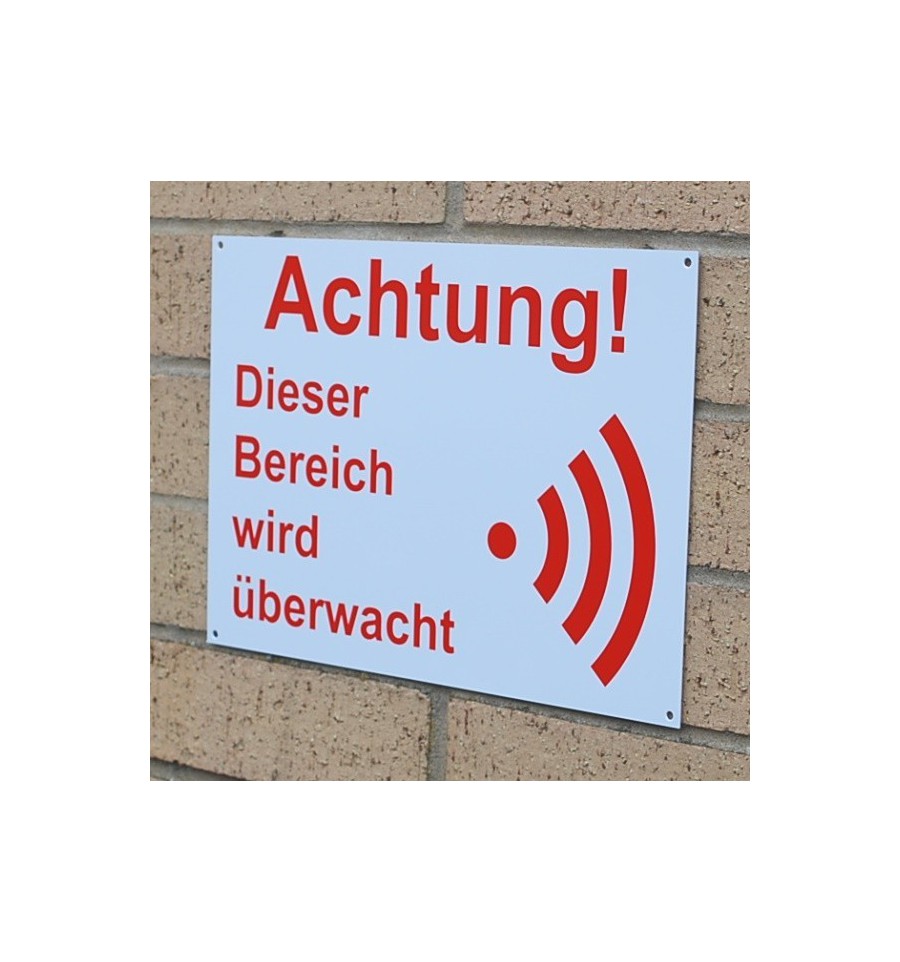 A4 External German Language Alarm Warning Sign
