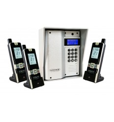 UltraCOM3 - Three Apartment Wireless Intercom - Battery or DC - Silver Caller Station & Silver Hood