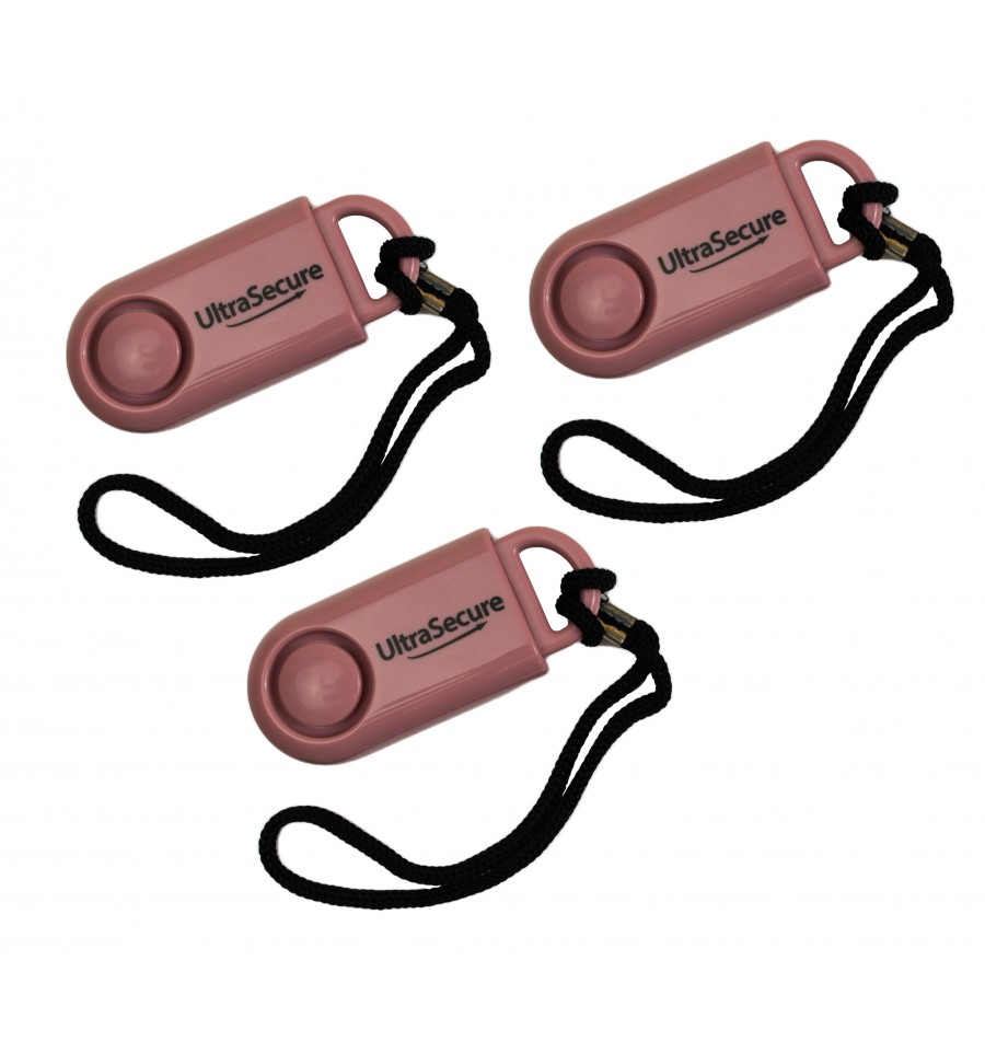 Pack of 3, Pink Personal Alarm with built in 120 Decibel Siren
