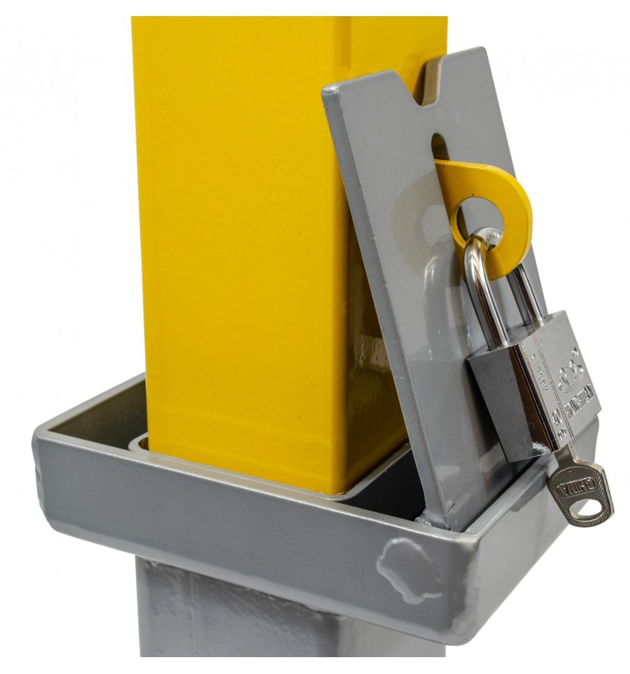 Secure Removable Metal Yellow Lift Out Steel Security Bollard | Removable Parking Post
