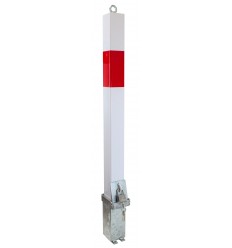 H/D White & Red 100P-K Removable Parking & Security Post with Top mounted Eyelet  (001-4510 K/D, 001-4500 K/A)