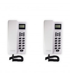 Two Room White Indoor Wireless Room to Room Intercom with Digital Screen & Hands Free Option