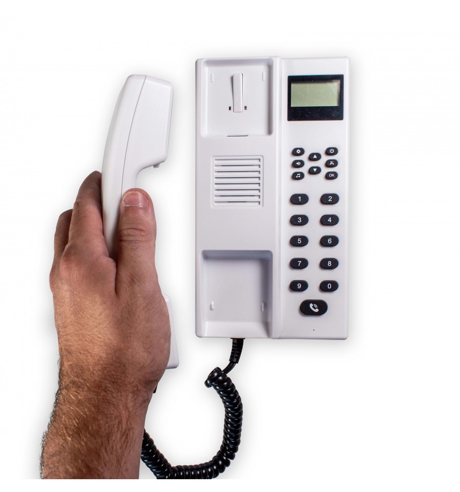 Multi-User White Indoor Wireless Intercom with Hands Free Option