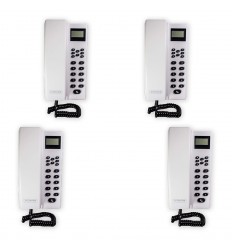 Four Room White Indoor Wireless Room to Room Intercom with Digital Screen & Hands Free Option