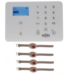 KP9 GSM Wireless Panic Alarm Kit C with Wristband Panic Buttons