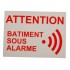 French Alarm Warning Window Sticker 