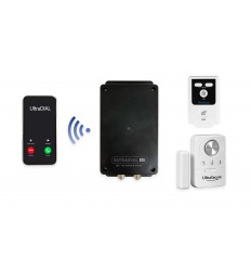4G UltraDIAL Battery GSM Alarm with a Wireless Vibration Door Window Contact