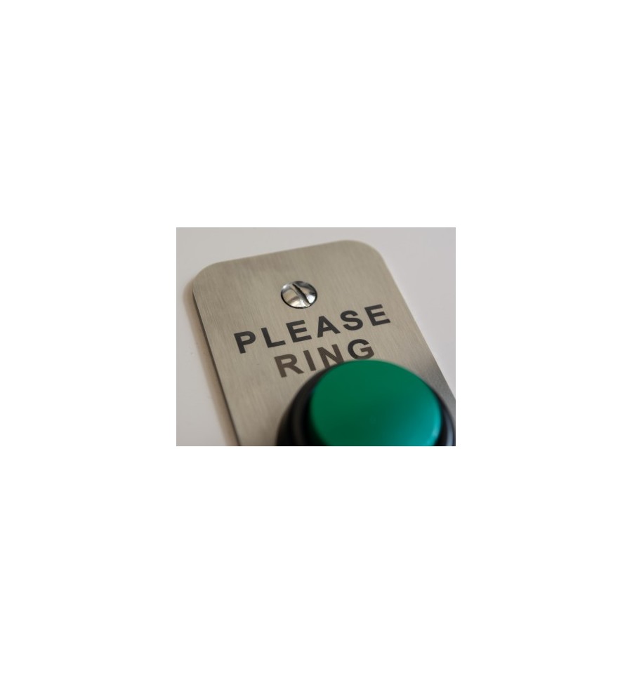 Wireless Commercial Doorbell with Black Please Ring Wireless Button