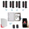 4G Long Range Wireless Perimeter Alarm Kit 2 with 4 sets of 1B Solar Beams & Loud Wireless Siren