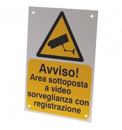 Italian A5 External CCTV Warning Sign