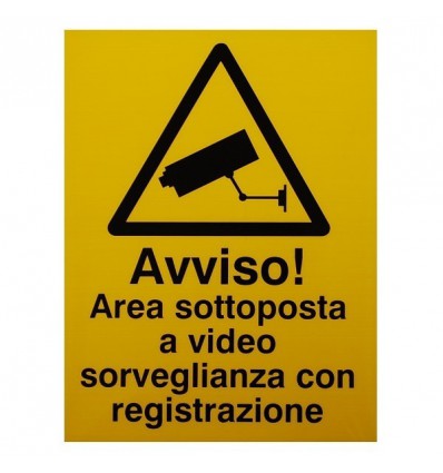 Italian CCTV Warning Window Sticker