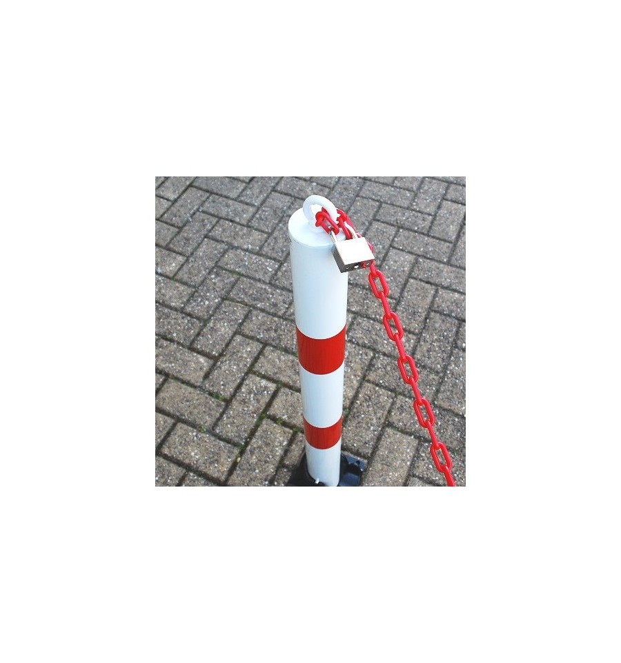 Parking Posts with Chain Red & White 90076 Fold Down Posts