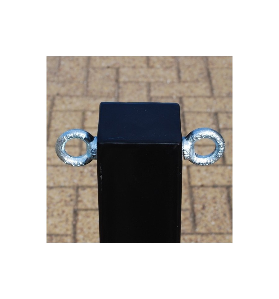 Removable Bollard Heavy Duty Black 100P Chain Eyelets Locking