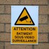 French A4 External CCTV Warning Sign