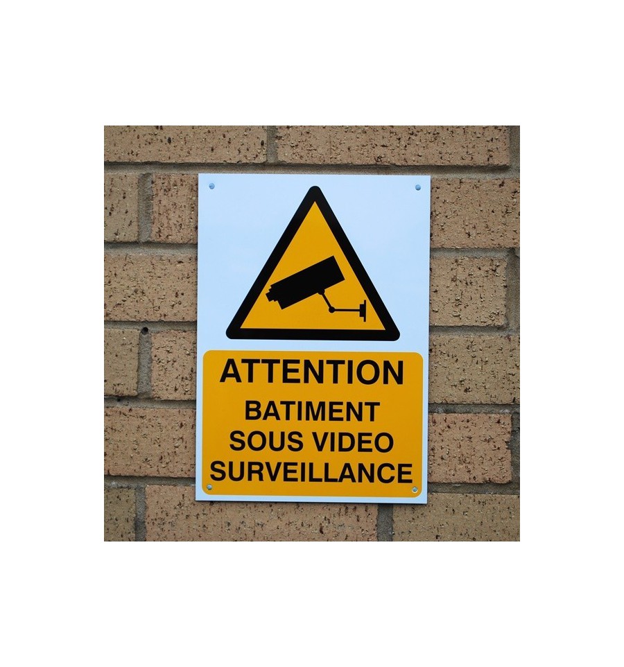 A4 External CCTV Warning Sign French Language