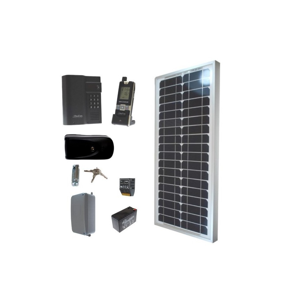 Solar Electronic Gate Lock & Wireless with Keypad Kit 1