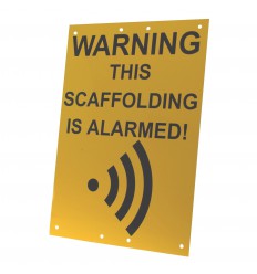 Scaffold Warning Sign (This Scaffolding is Alarmed).