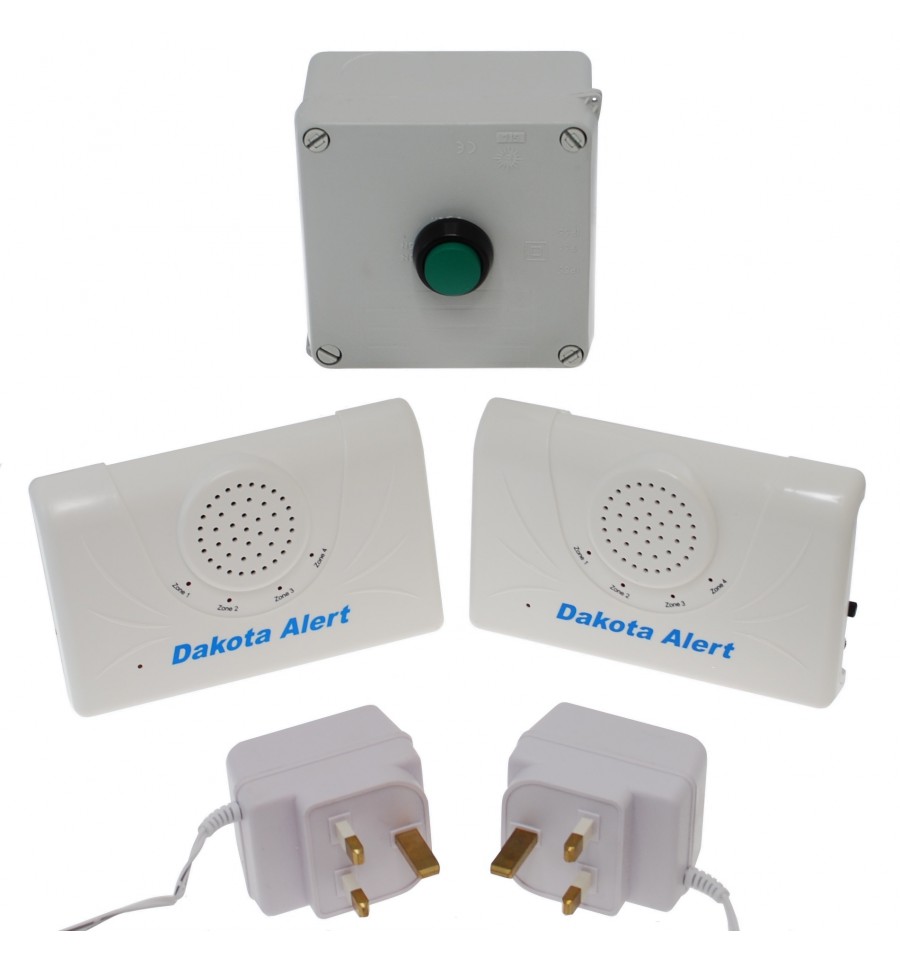 800 metre Long Range Wireless BellPortable Bell Push2 x Receivers