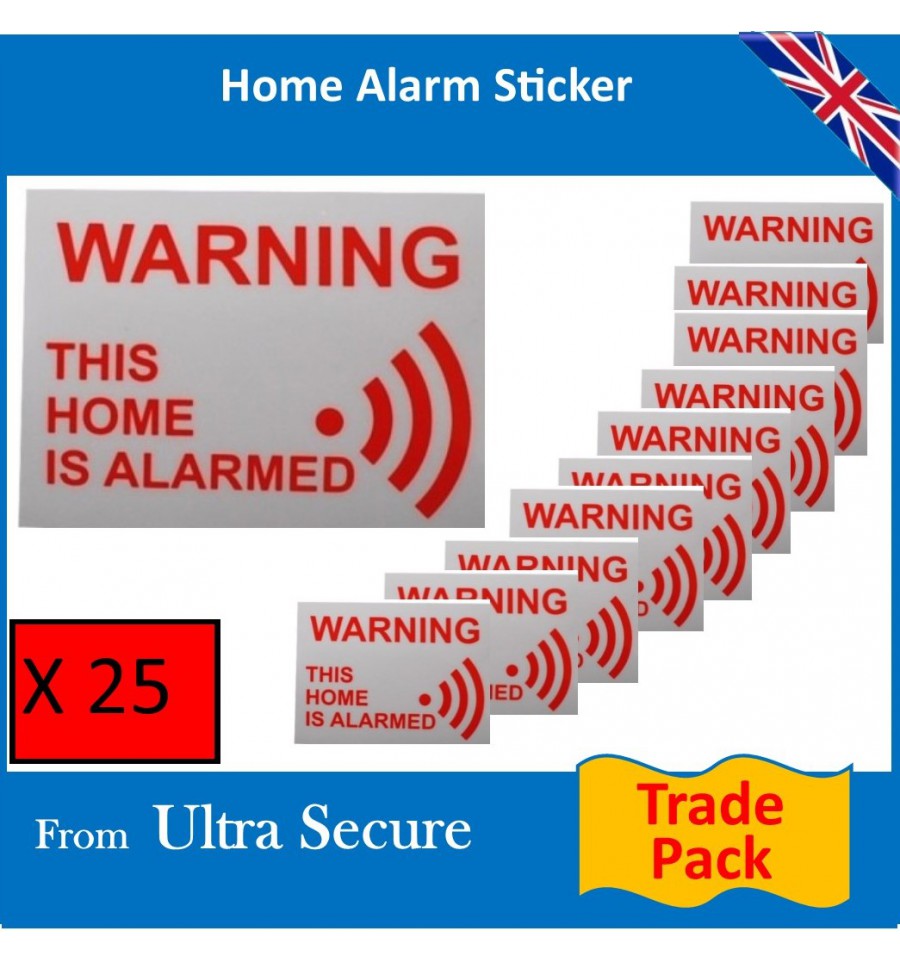 This Home is Alarmed Window StickerHome Security StickerTrade Pack