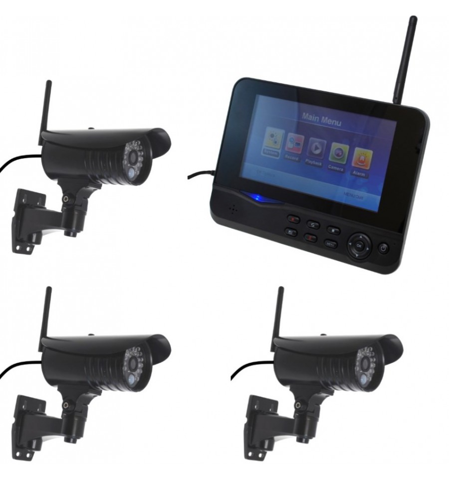 300 metre Wireless CCTV System3 x External Cameras