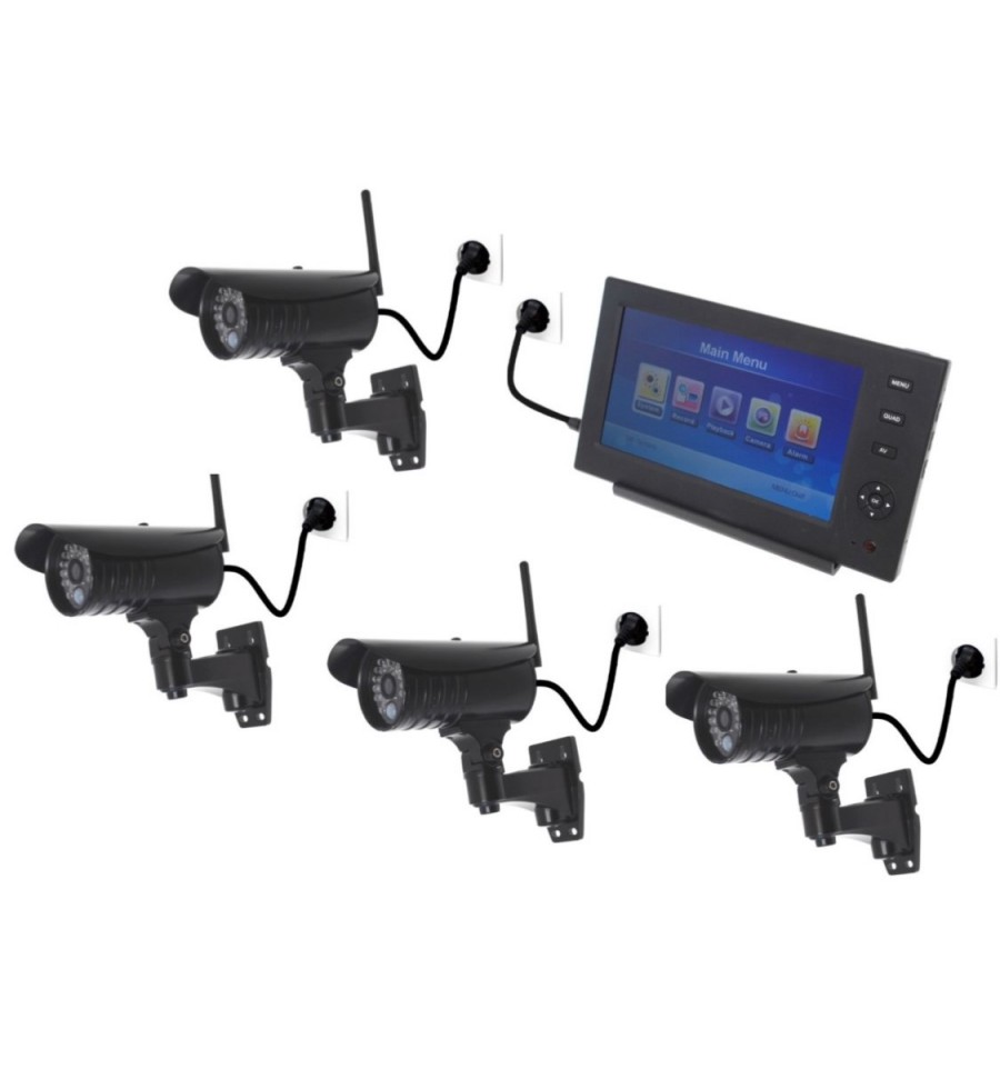 Wireless Network CCTV System|4 x Night Vision External Cameras|